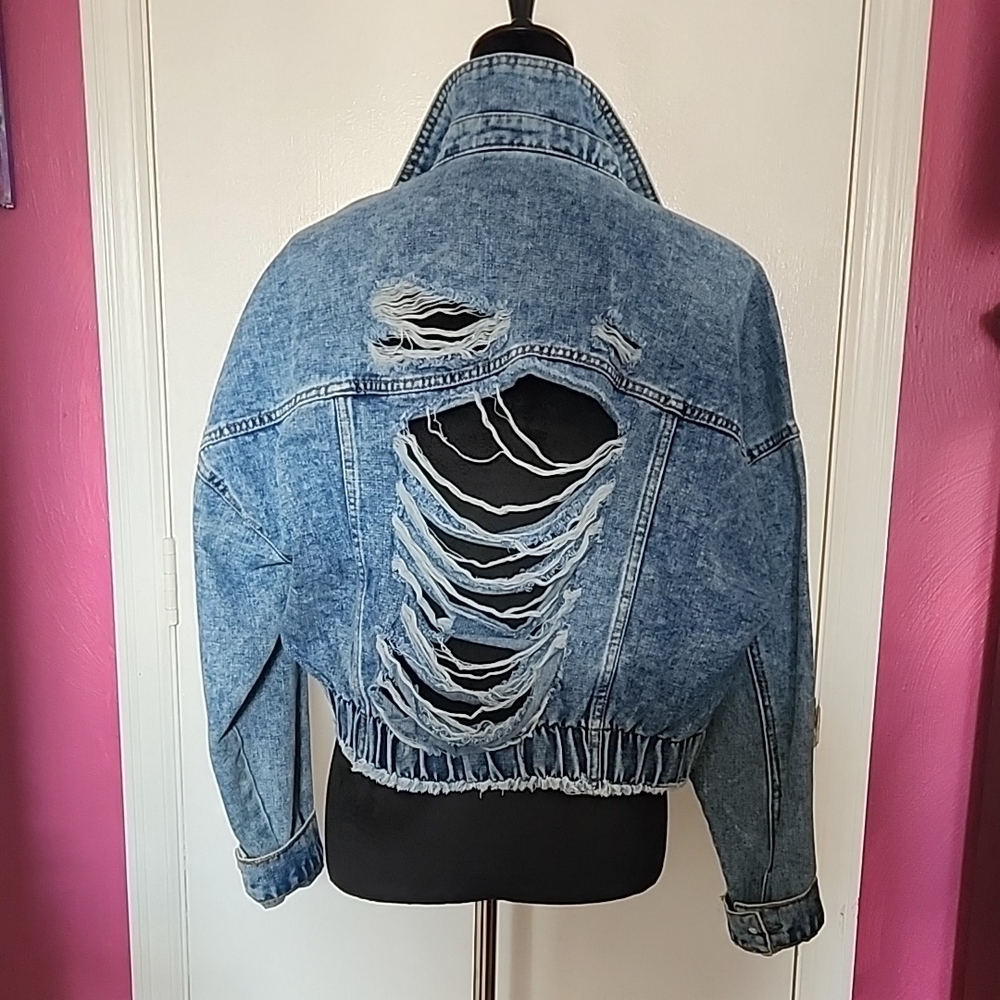 Distressed Denim Jacket - image 2
